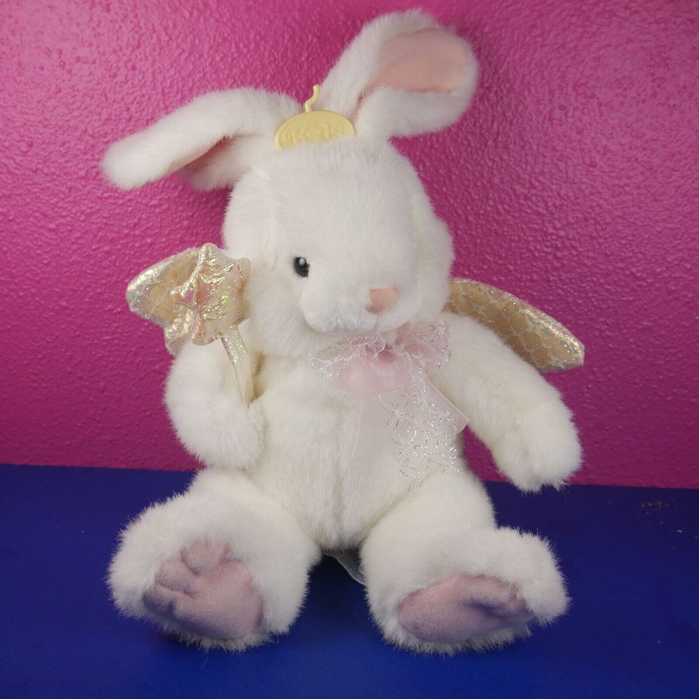 Fairy Angel Bunny Rabbit Plush Kids of America 10" Easter White Stuffed WITH TAG